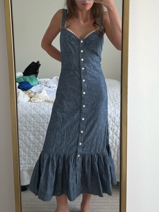 Polo Ralph Lauren Dresses & Skirts - Polo by Ralph Lauren Denim-Effect Button Midi Dress in Blue